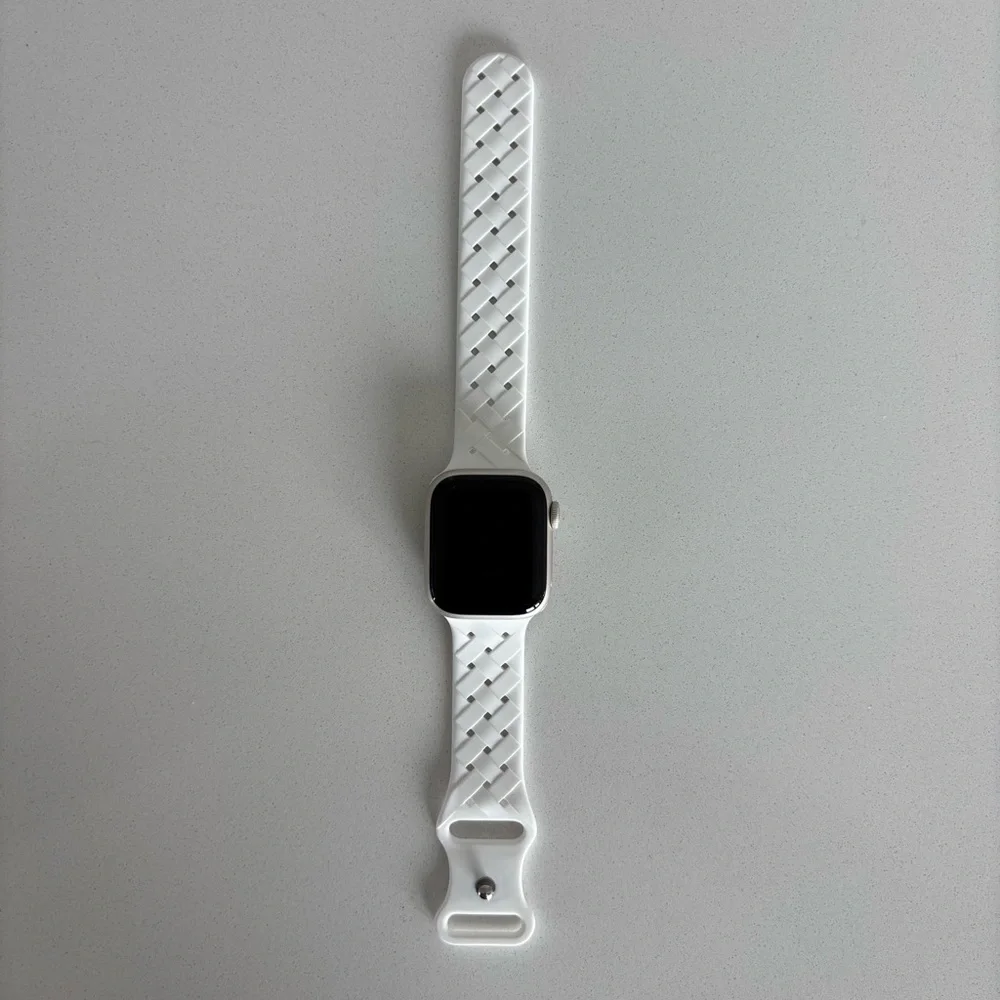 38/40/41 MM white woven Apple Watch silicone band